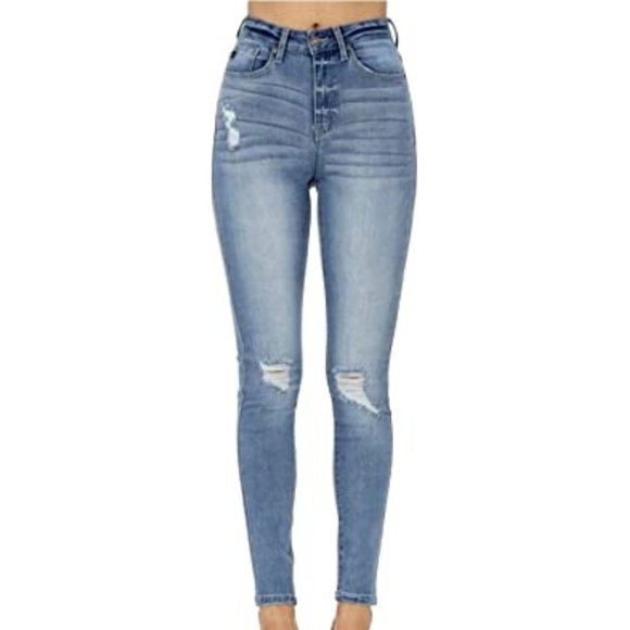 KanCan Denim - KanCan womens jeans size 11 light wash high rise stretch skinny leg distressed